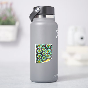 Groene sterren Bloemenpatroon Sticker