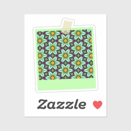 Groene sterren Bloemenpatroon Sticker (Vel)