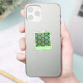 Groene sterren Bloemenpatroon Sticker (Telefoon)