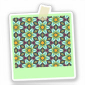 Groene sterren Bloemenpatroon Sticker (Voorkant)