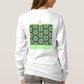 Groene sterren Bloemenpatroon T-shirt (Achterkant)