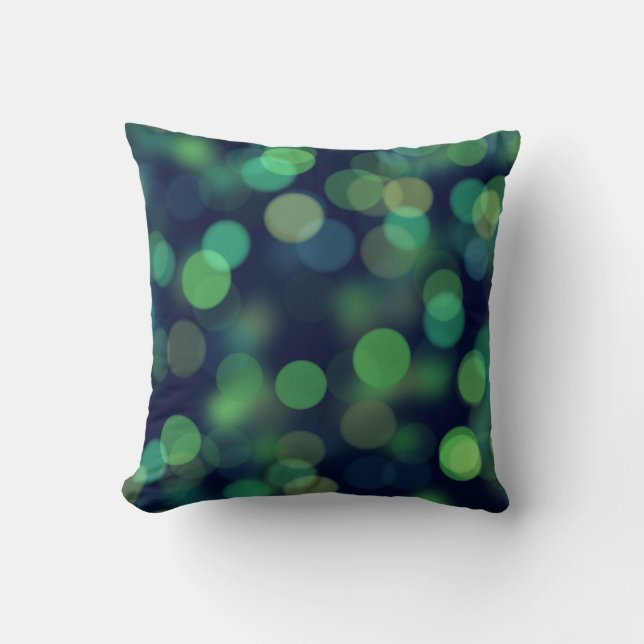 Groene sterren Bokeh Kussen (Voorkant)