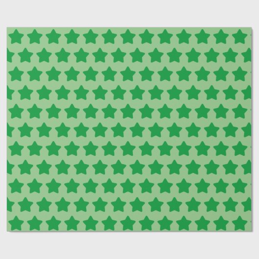 Groene Sterren Eenvoudig Cadeaupapier (Vlak)