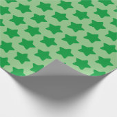 Groene Sterren Eenvoudig Cadeaupapier (Hoek)
