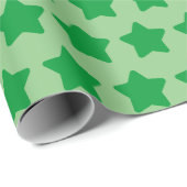 Groene Sterren Eenvoudig Cadeaupapier (Rol Hoek)