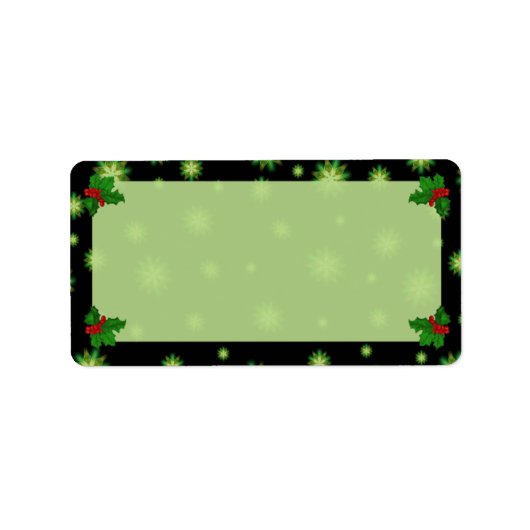 Groene Sterren Fantasie Kerst Adresetiketten Etiket (Voorkant)
