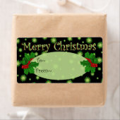 Groene sterren Fantasy kerstcadeautags Etiket (Insitu)