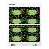 Groene sterren Fantasy kerstcadeautags Etiket (Full Sheet)