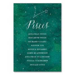 Groene Sterren Galaxy Bruiloft Zitplaatsen Kaart V