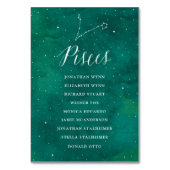 Groene Sterren Galaxy Bruiloft Zitplaatsen Kaart V (Achterkant)