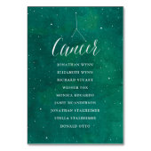 Groene Sterren Galaxy Bruiloft Zitplattegrond Kank Kaart (Voorkant)