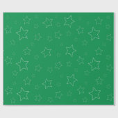 Groene sterren inpakpapier (Vlak)