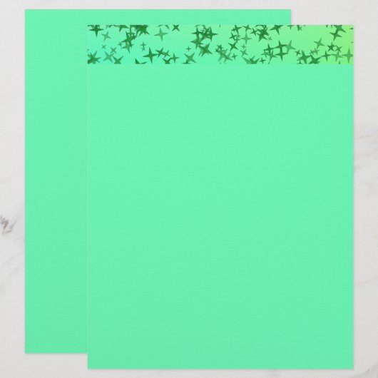 Groene sterren met effen (Voorkant / Achterkant)