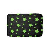 Groene sterren op zwart patroon badmat (Voorkant)