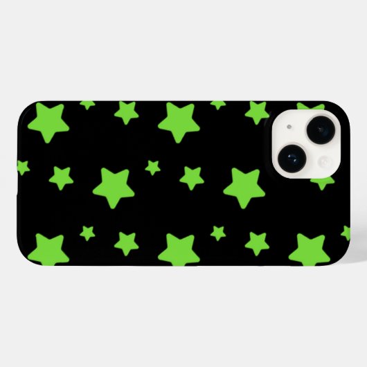 Groene sterren op zwart patroon Case-Mate iPhone case (Achterkant (horizontaal))