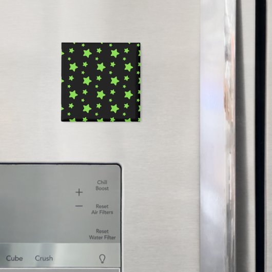 Groene sterren op zwart patroon magneet (Insitu (Koelkast))