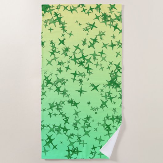 Groene sterren strandlaken (Voorkant)