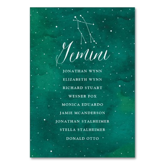 Groene Sterren Trouw Stoelen Plattegrond kaart Twe (Voorkant)