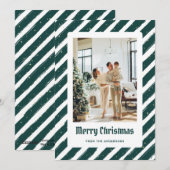 Groene Sterrenfoto Vrolijke Kerst Kaart (Voorkant / Achterkant)