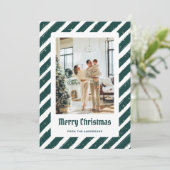 Groene Sterrenfoto Vrolijke Kerst Kaart (Staand voorkant)