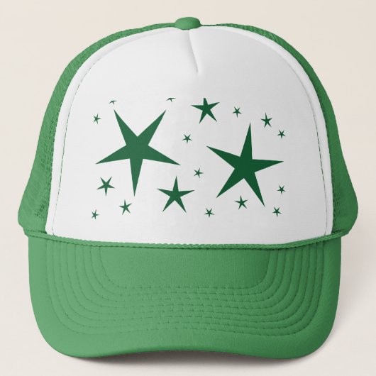 Groene sterrenpatroon trucker pet (Voorkant)