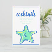 Groene Stervis Cocktailparty  Kaart (Staand voorkant)