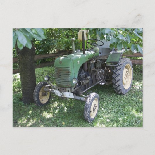 Groene Steyr Tractor 80A Briefkaart (Voorkant)