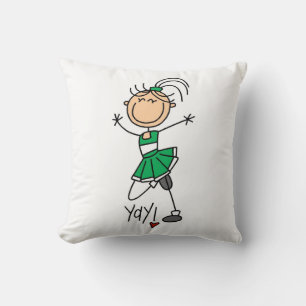 Groene Stick Figure Cheerleader T-shirts en Cadeau Kussen
