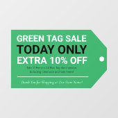 Groene sticker opruiming raamsticker (Vel)