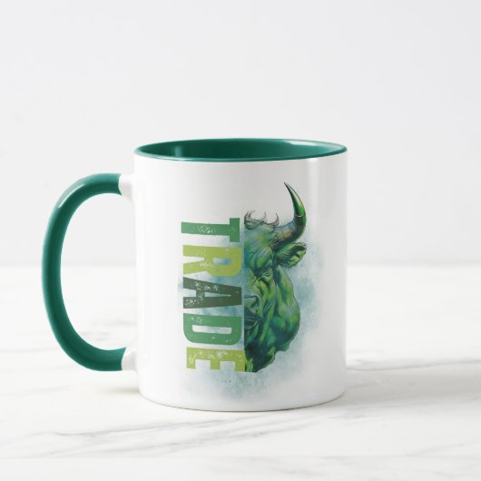 Groene stier | Handelsontwerp | Marmer Mok (Links)