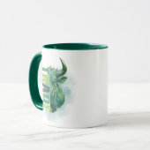 Groene stier | Handelsontwerp | Marmer Mok (Voorkant links)