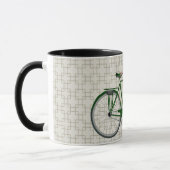 Groene stijl fiets en Retro Art Mok (Links)