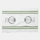 Groene  stijl Franse zak met aangepaste naam Theedoek (Horizontaal)