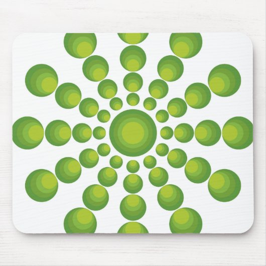 Groene stijl uit de jaren 70 muismat (Voorkant)
