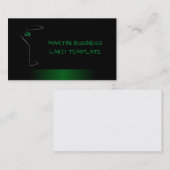 Groene stijlvolle barman visitekaartje (Voorkant / Achterkant)