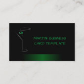 Groene stijlvolle barman visitekaartje (Voorkant)