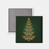 Groene stijlvolle kerstboom Magnet (Voorkant / Achterkant)