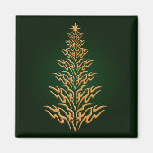 Groene stijlvolle kerstboom Magnet (Voorkant)