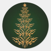 Groene Stijlvolle Kerstboom Stickers (Voorkant)