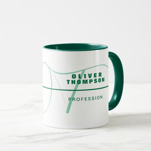 Groene Stijlvolle Mok met naam (Voorkant rechts)