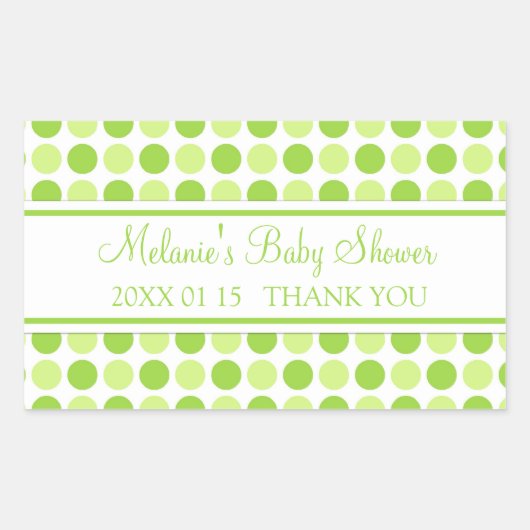 Groene Stippen Baby shower begunstigen Stickers (Voorkant)