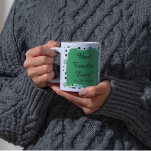 Groene stippen beste leraar ooit cadeau koffiemok
