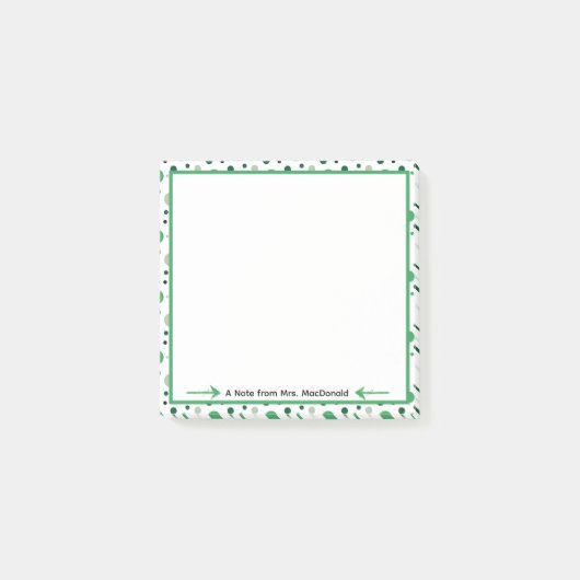 Groene Stippen Docenten Waarderingsgeschenk Post-it® Notes (Voorkant)