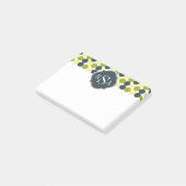 Groene Stippen en Blauwe Monogram Post-it® Notes (Schuin)