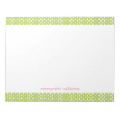 Groene Stippen en Stripes Patroon op maat Notitieblok (Voorkant)