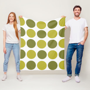 Groene Stippen Fleece Deken