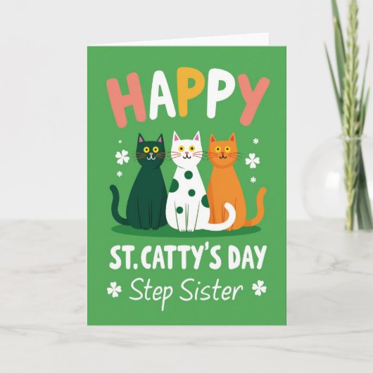 Groene Stippen Kat Kaart (Voorkant)
