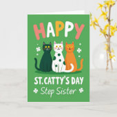 Groene Stippen Kat Kaart (Gele Bloem)