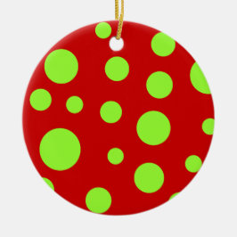Groene Stippen Keramisch Ornament