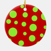 Groene Stippen Keramisch Ornament (Achterkant)